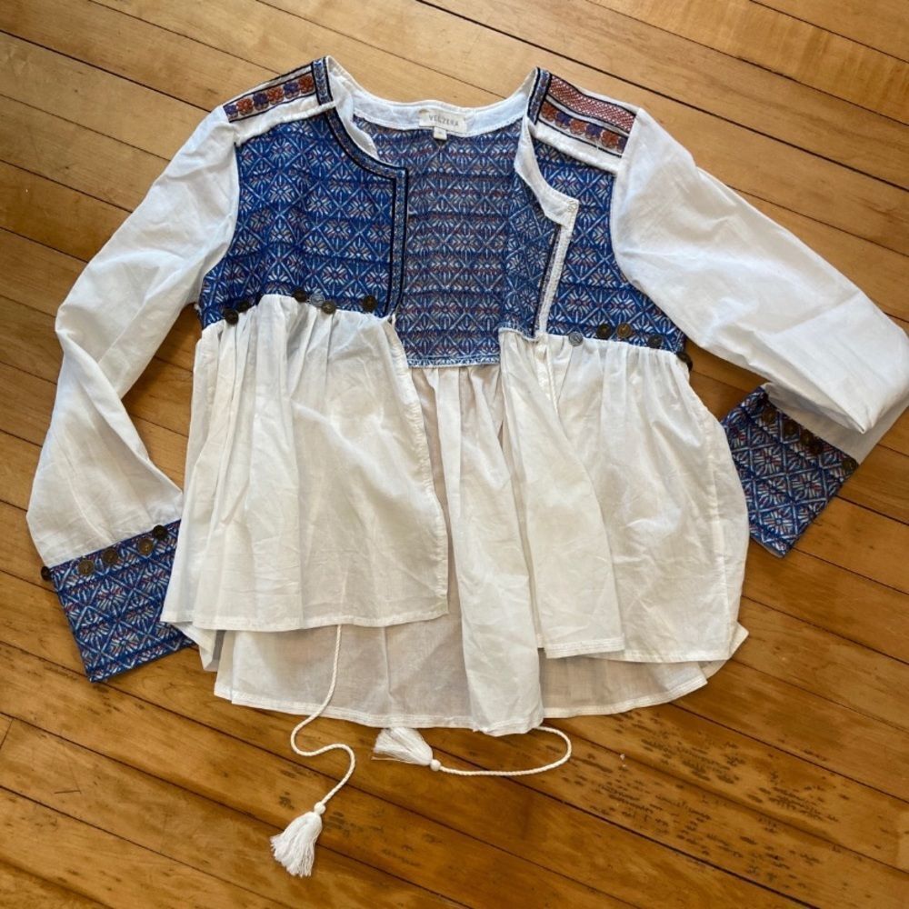 ‎Velzera open front blouse M